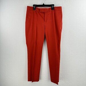 Banana Republic Womens Size 6 Cropped Hampton Pants Mid Rise Stretch‎ Tomato Red